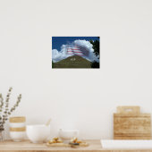US-Flagge über dem Hügel Tenderfoot Poster (Küche)