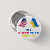 US-Flagge - ukrainische Flagge - Wir stehen mit de Button (Vorne & Hinten)