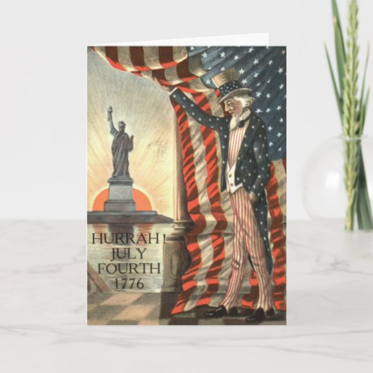 US-Flagge Uncle Sam Statue of Liberty Karte (Vorderseite)