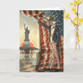 US-Flagge Uncle Sam Statue of Liberty Karte (Gelbe Blume)