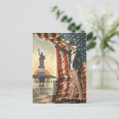 US-Flagge Uncle Sam Statue of Liberty Postkarte (Stehend Vorderseite)