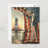 US-Flagge Uncle Sam Statue of Liberty Postkarte (Vorne/Hinten)