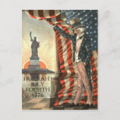 US-Flagge Uncle Sam Statue of Liberty Postkarte (Vorderseite)
