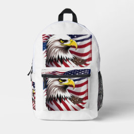 US-Flagge und Adlerdesign Bedruckter Rucksack