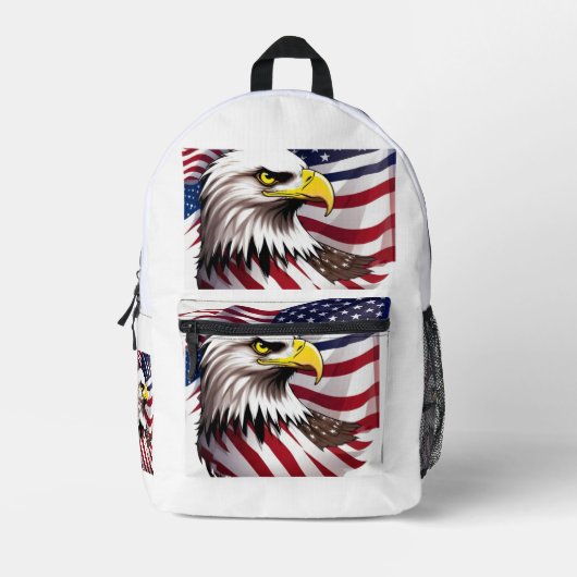 US-Flagge und Adlerdesign Bedruckter Rucksack (Vorderseite)