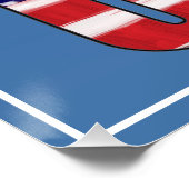 US-Flagge und Bald-Adler Poster (Ecke)