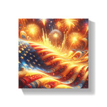 US-Flagge und Feuerwerk am 4. Juli
