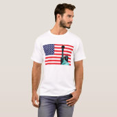 US-Flagge und Freiheitsstatue T-Shirt (Vorne ganz)