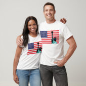 US-Flagge und Freiheitsstatue T-Shirt (Unisex)
