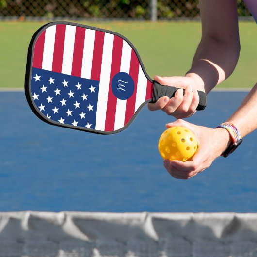 US-Flagge und Ihr erstes Paddelpaddel Pickleball Schläger (InSitu)