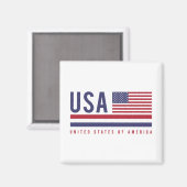 US-Flagge und ISO-Code Alpha-3-Design Magnet (Vorderseite/Rückseite)