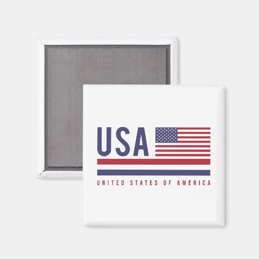 US-Flagge und ISO-Code Alpha-3-Design Magnet (Vorderseite/Rückseite)