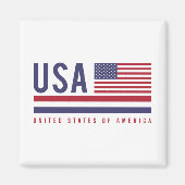 US-Flagge und ISO-Code Alpha-3-Design Magnet (Vorne)