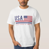 US-Flagge und ISO-Code Alpha-3-Design T-Shirt (Vorderseite)