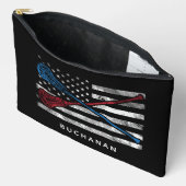 US-Flagge und Lacrosse Bats Custom Zubehörtasche (Offen)