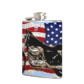 US-Flagge und Motorraddesign Flachmann (Links)