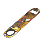 US-Flagge und -Münzen - Flaschenöffner aus rostfre (Rückseite Schrägansicht)