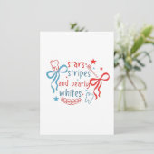 US Flagge und Perlweiße am 4. Juli Dankeskarte (Stehend Vorderseite)