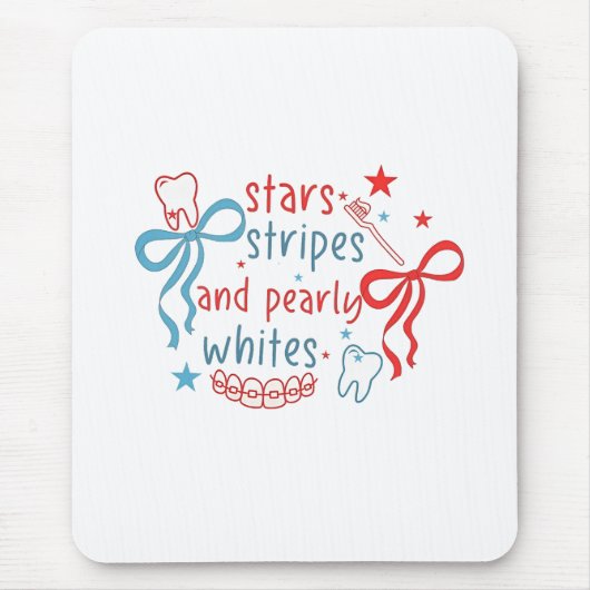 US Flagge und Perlweiße am 4. Juli Mousepad (Vorne)