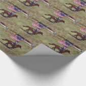 US-Flagge und Pferdewächter Amerikanische Rodeo Ar Geschenkpapier (Ecke)
