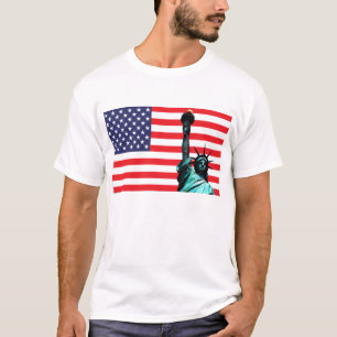 US-Flagge und Statue of Liberty T-Shirt