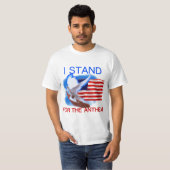 US-Flagge und Taube Ich stehe für die Hymne T-Shirt (Vorne ganz)