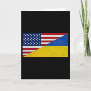 US-Flagge und ukrainische Flagge - Partnerschaft u Karte