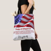 US-Flagge und Verpflichtung zur Tasche der Legitim (Von Nahem)