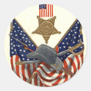 US-Flagge Union Bürgerkriegsmedaille Adler Runder Aufkleber