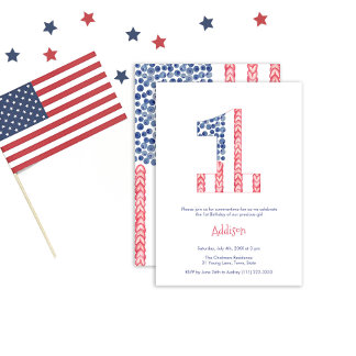 US Flagge Unisex Summer 1. Geburtstag Party Einladung