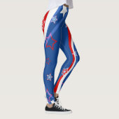 US Flagge unter abstrakter amerikanischer Flagge Leggings (Rechts)