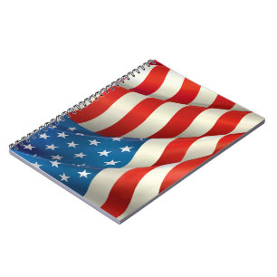 US Flagge unter US-Flagge Notizblock