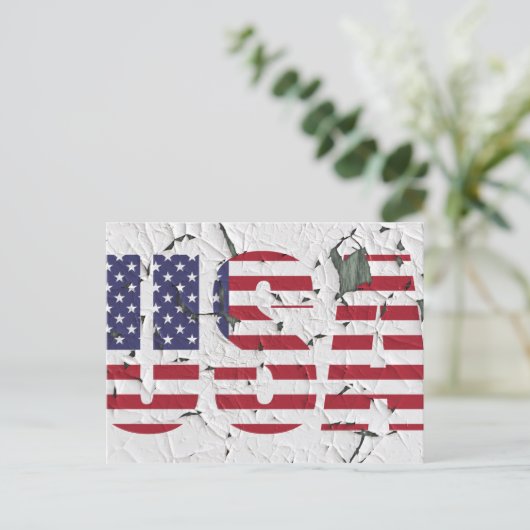 US Flagge US Distressed Style Postkarte (Stehend Vorderseite)