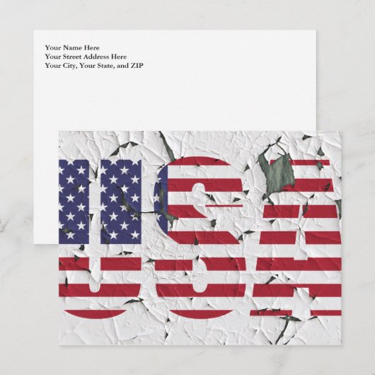 US Flagge US Distressed Style Postkarte (Vorne/Hinten)