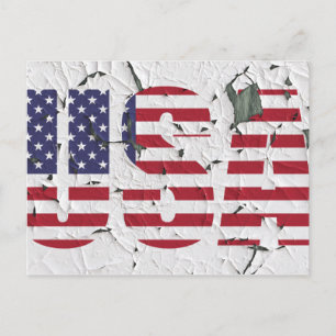 US Flagge US Distressed Style Postkarte