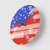 US-Flagge / US Flagge Runde Wanduhr (Winkel)