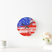 US-Flagge / US Flagge Runde Wanduhr (Zuhause)
