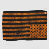 US Flagge US-Flagge Sketchy Design in Orange Golfhandtuch (Horizontal)