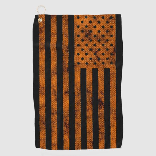 US Flagge US-Flagge Sketchy Design in Orange Golfhandtuch (Vorderseite)