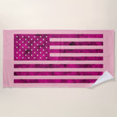US Flagge: US-Flaggendesign in Rosa Strandtuch (Vorderseite)
