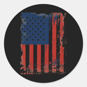 US-Flagge - USA der amerikanischen Flagge 4t Runder Aufkleber