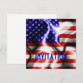 US Flagge USA Einladungskarte Einladung (Vorne/Hinten)