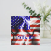 US Flagge USA Einladungskarte Einladung (Stehend Vorderseite)