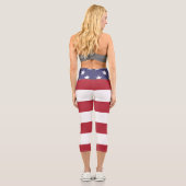 US Flagge USA - Flaggenmuster Capri Leggings (Rückseite)