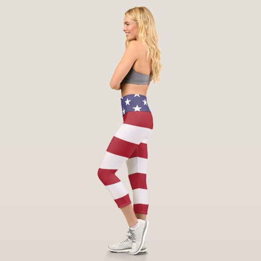 US Flagge USA - Flaggenmuster Capri Leggings (Links)