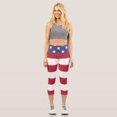 US Flagge USA - Flaggenmuster Capri Leggings (Vorderseite)