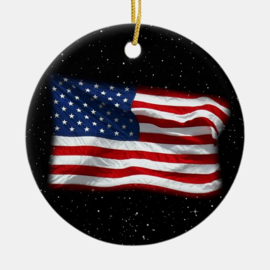US Flagge USA Patriotische amerikanische Flagge Keramik Ornament (Vorne)