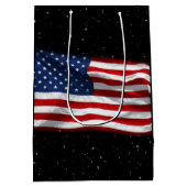 US Flagge USA Patriotische amerikanische Flagge Mittlere Geschenktüte (Rückseite)