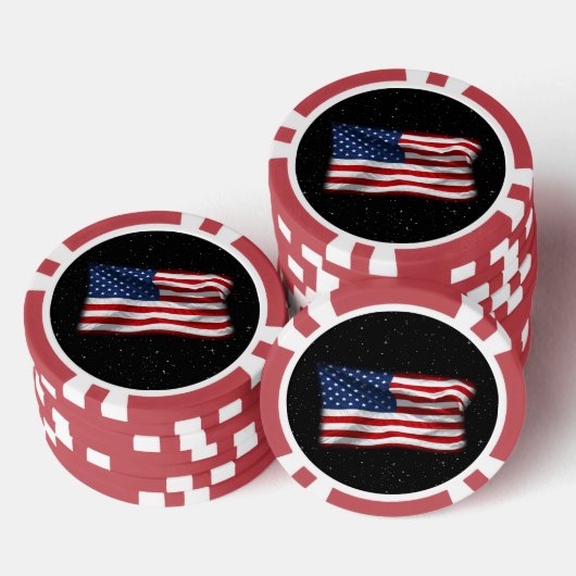 US Flagge USA Patriotische amerikanische Flagge Pokerchips (Stapel)