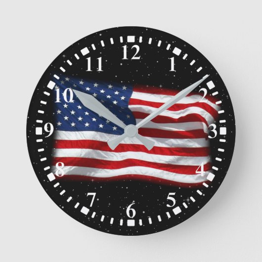 US Flagge USA Patriotische amerikanische Flagge Runde Wanduhr (Vorderseite)